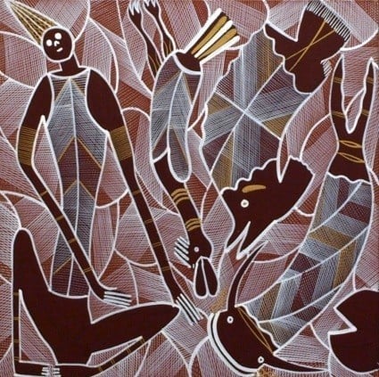 Cross-hatching aboriginal artwork