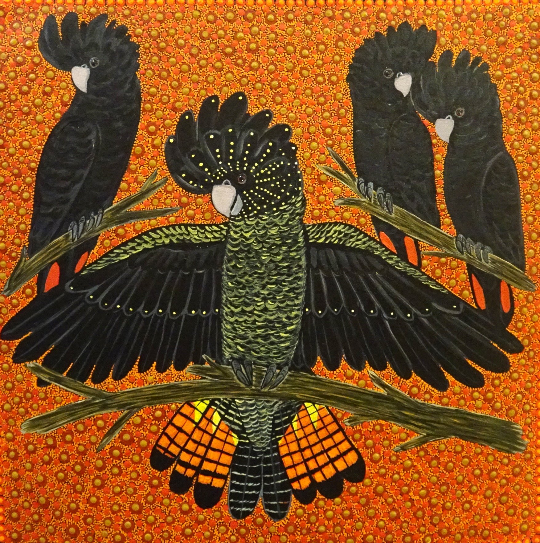 Kathleen Buzzacott / Red Tailed Black Cockatoos (KB82)