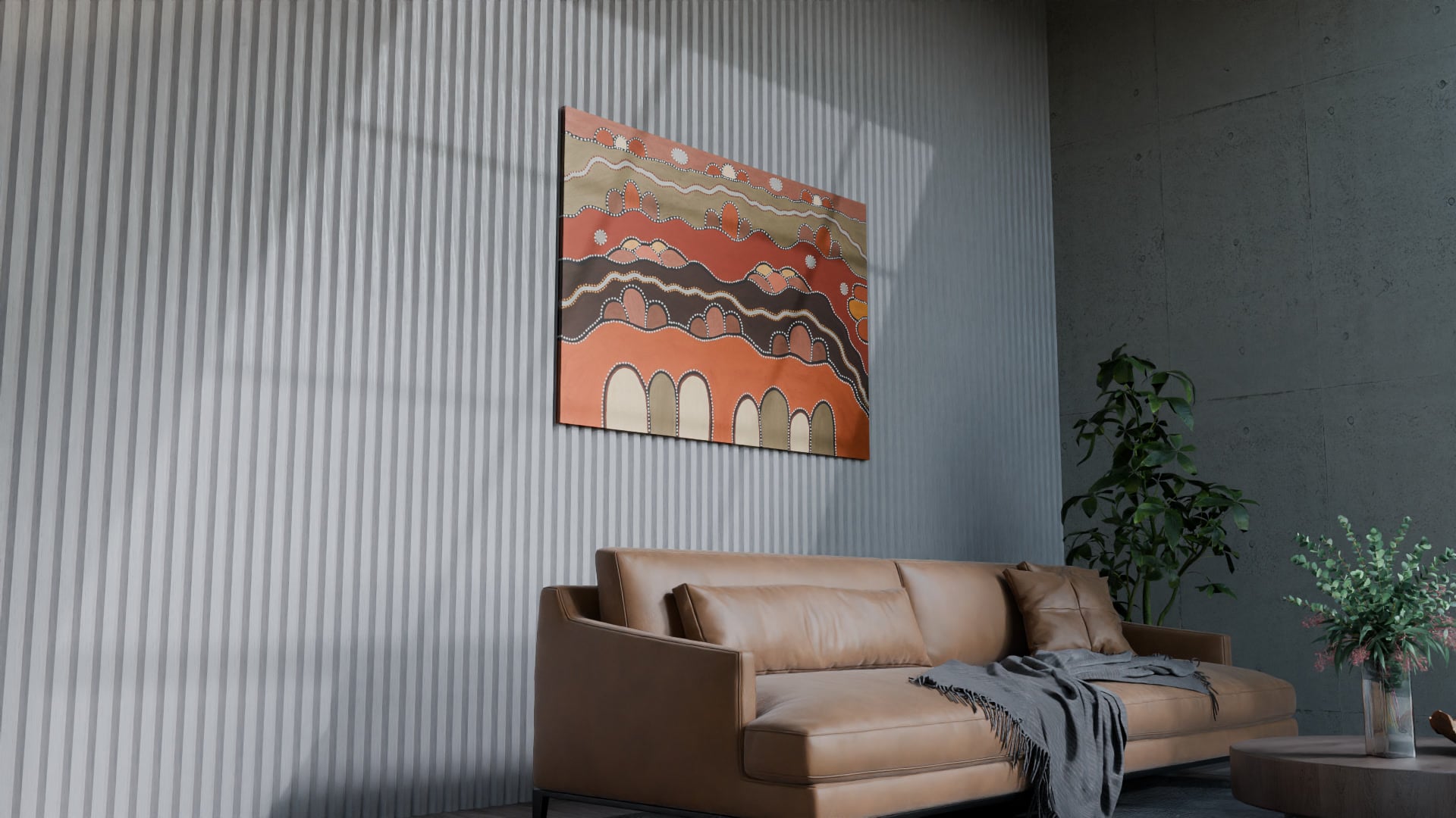 June Peters / Texas (Ngarrgaroon) Hills (19981) - MOCKLIO room mockup 1