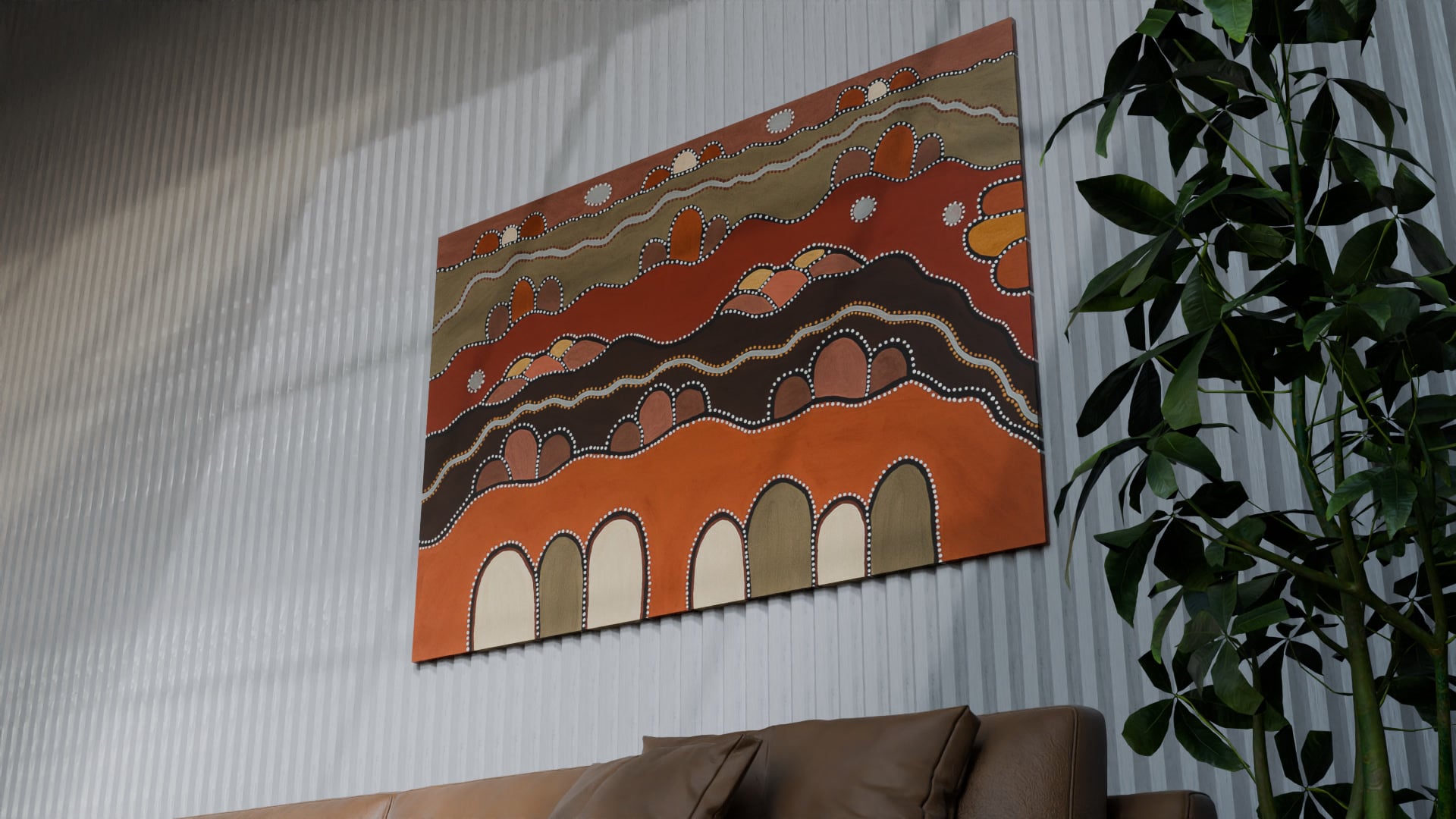 June Peters / Texas (Ngarrgaroon) Hills (19981) - MOCKLIO room mockup 2