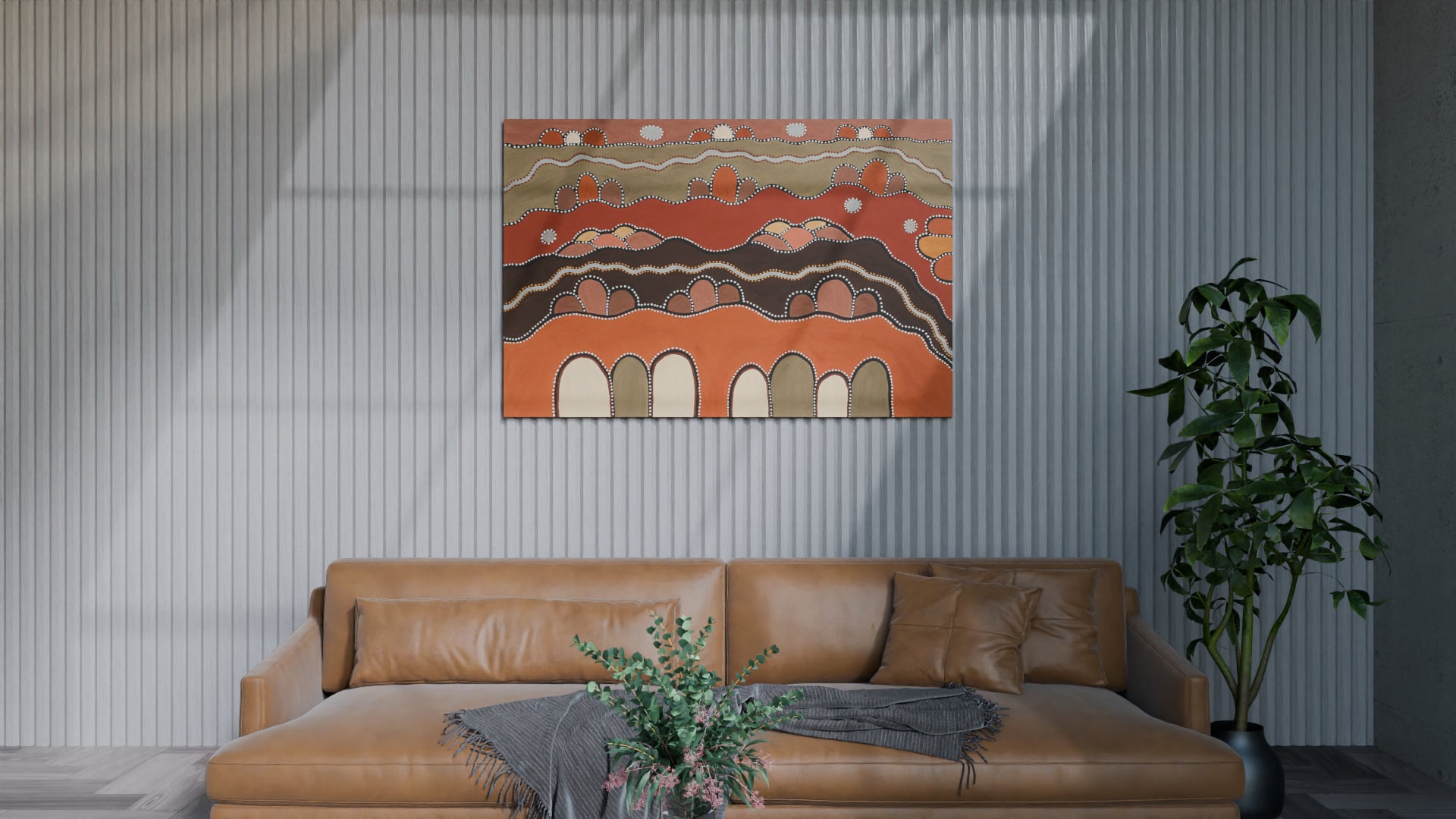 June Peters / Texas (Ngarrgaroon) Hills (19981) - MOCKLIO room mockup 3