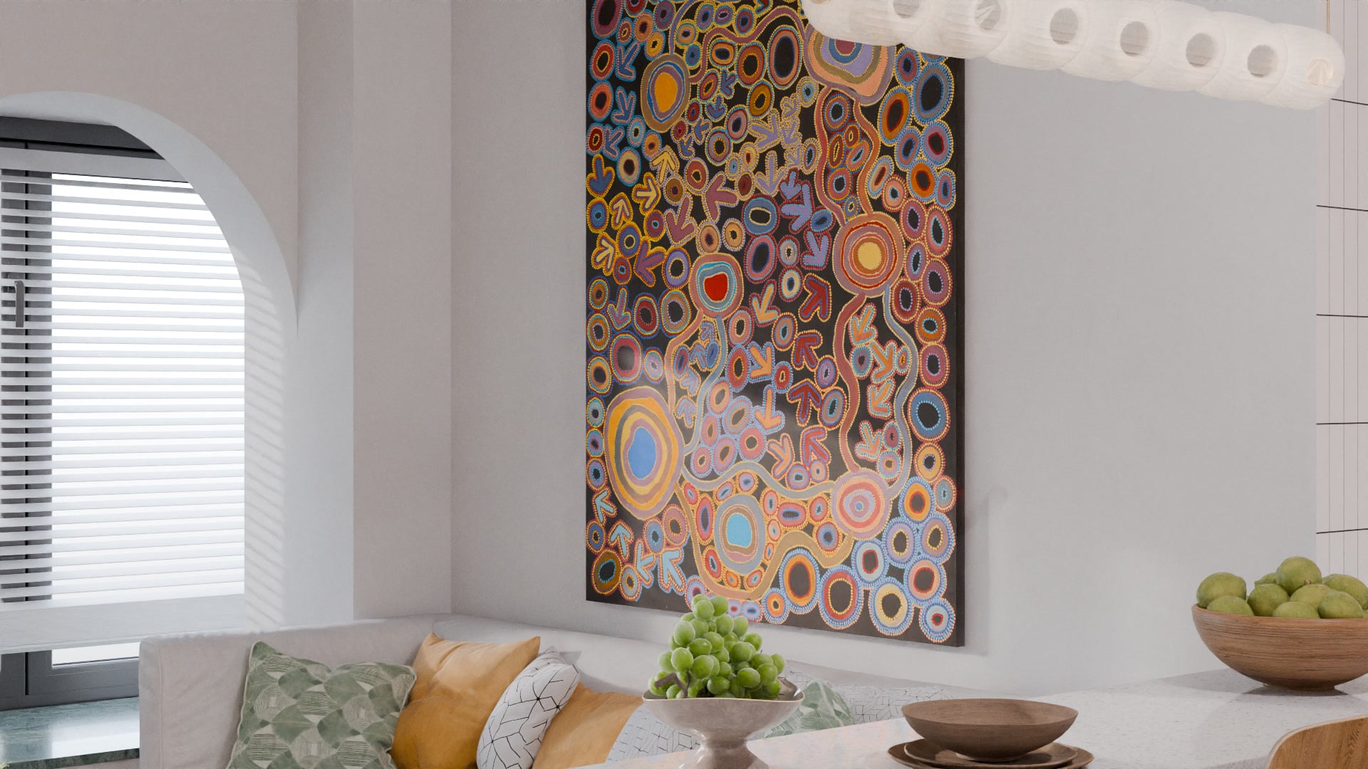 Lee Nangala Gallagher / Emu Dreaming (247-24ny) - MOCKLIO room mockup 1