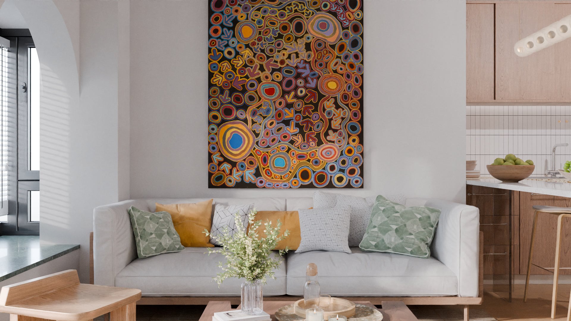 Lee Nangala Gallagher / Emu Dreaming (247-24ny) - MOCKLIO room mockup 3