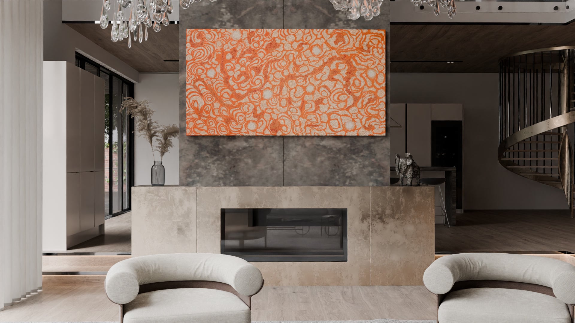 Samantha Daniels Napaltjarri / Seven Sisters Dreaming (SD278) - MOCKLIO room mockup 3